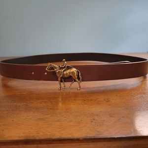 Ralph Lauren Purple Label Standing Horse Leather Belt